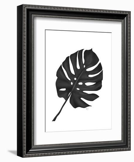 Monstera Leaf 1, Black On White-Fab Funky-Framed Art Print