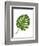 Monstera Leaf 1, Green on White-Fab Funky-Framed Art Print