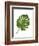 Monstera Leaf 1, Green on White-Fab Funky-Framed Art Print