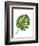 Monstera Leaf 1, Green on White-Fab Funky-Framed Art Print