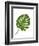 Monstera Leaf 1, Green on White-Fab Funky-Framed Art Print