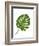 Monstera Leaf 1, Green on White-Fab Funky-Framed Premium Giclee Print