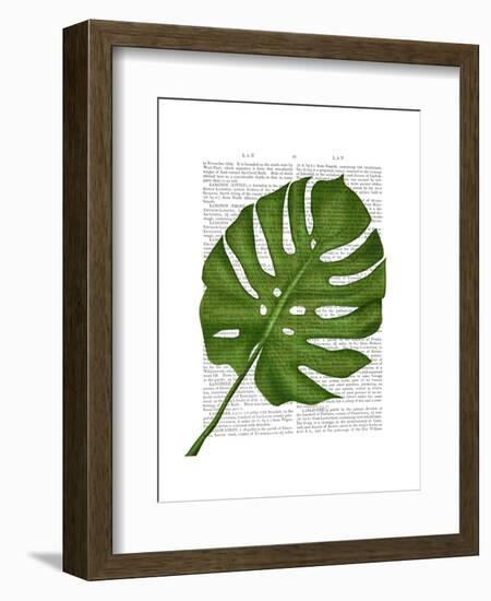 Monstera Leaf 1, Green on White-Fab Funky-Framed Art Print