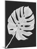 Monstera Leaf 1, White On Black-Fab Funky-Mounted Art Print