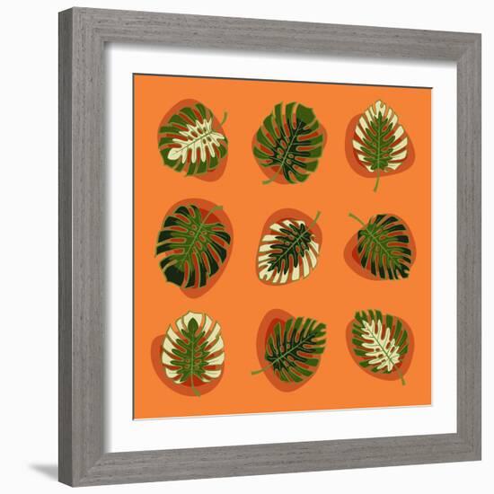 Monstera Leafs-Mything-Framed Art Print