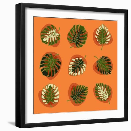 Monstera Leafs-Mything-Framed Art Print