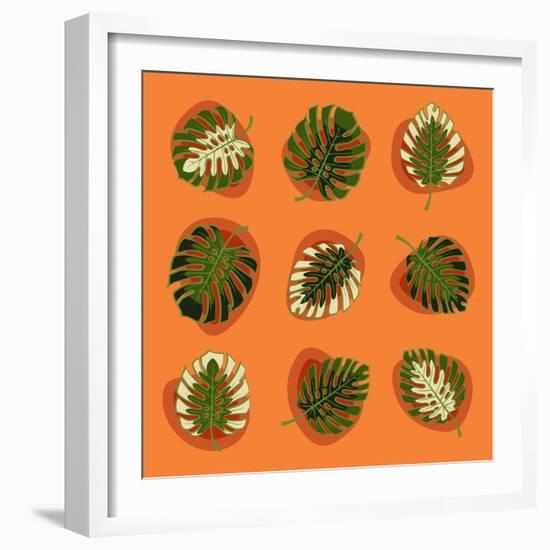 Monstera Leafs-Mything-Framed Art Print