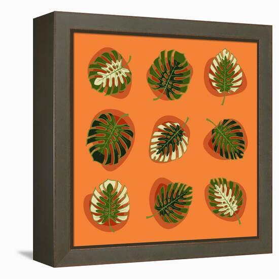 Monstera Leafs-Mything-Framed Stretched Canvas