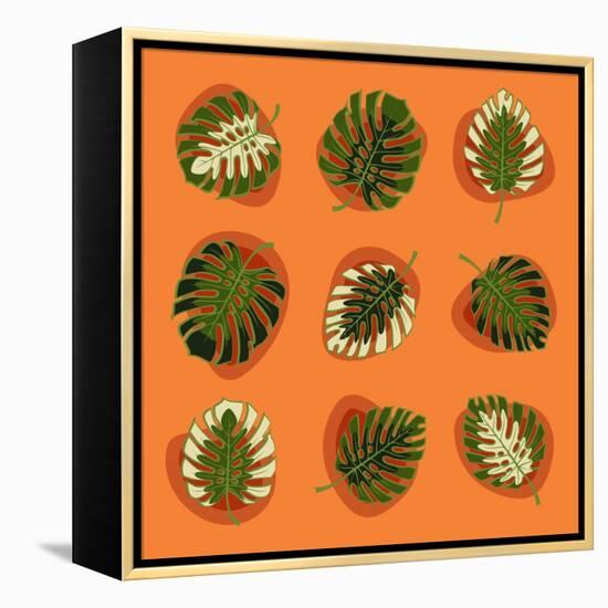 Monstera Leafs-Mything-Framed Stretched Canvas