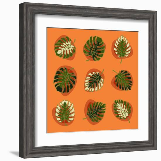 Monstera Leafs-Mything-Framed Art Print