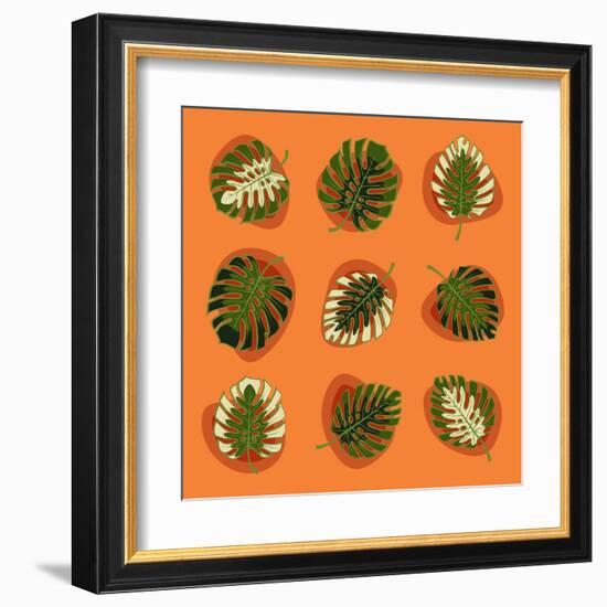 Monstera Leafs-Mything-Framed Art Print