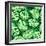 Monstera Leaves on Green Wave Background Pattern-katritch-Framed Premium Giclee Print