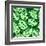 Monstera Leaves on Green Wave Background Pattern-katritch-Framed Art Print
