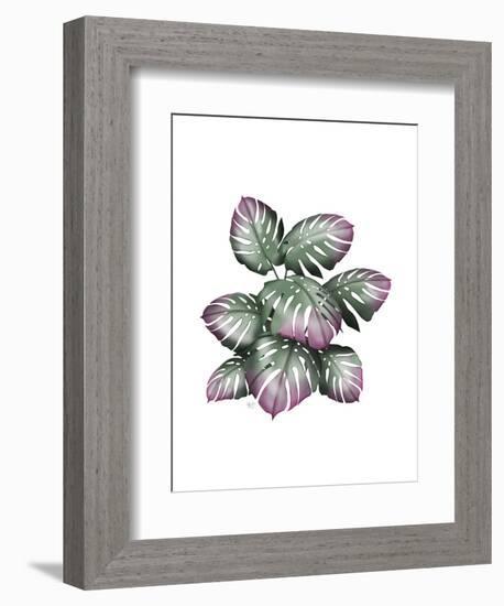 Monstera Plant, Pink and Green-Fab Funky-Framed Art Print