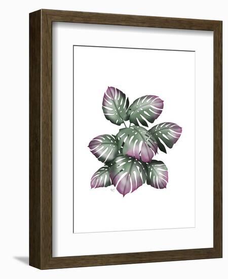 Monstera Plant, Pink and Green-Fab Funky-Framed Art Print