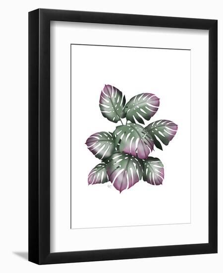 Monstera Plant, Pink and Green-Fab Funky-Framed Art Print