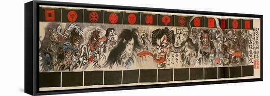 Monsters Curtain at a Kabuki Theatre-Kyosai Kawanabe-Framed Premier Image Canvas