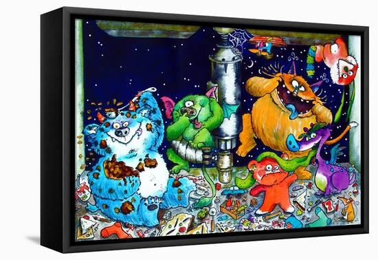 Monsters under the Sink-Maylee Christie-Framed Premier Image Canvas