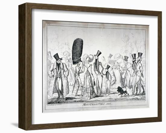 Monstrosities of 1821, 1835-George Cruikshank-Framed Giclee Print