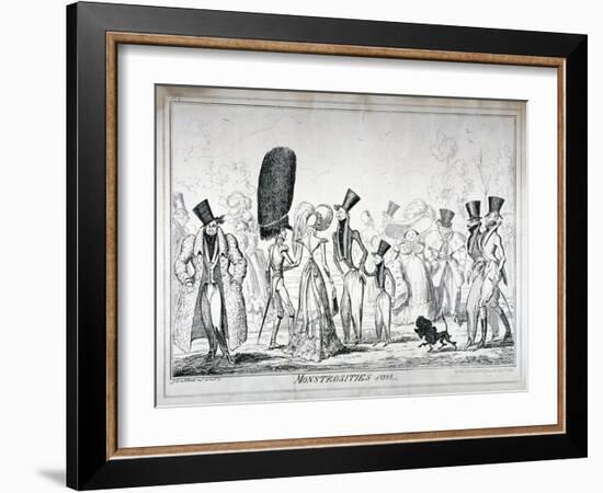 Monstrosities of 1821, 1835-George Cruikshank-Framed Giclee Print