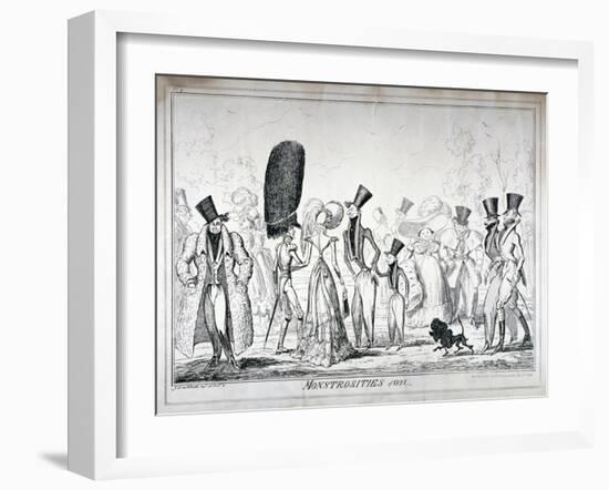 Monstrosities of 1821, 1835-George Cruikshank-Framed Giclee Print