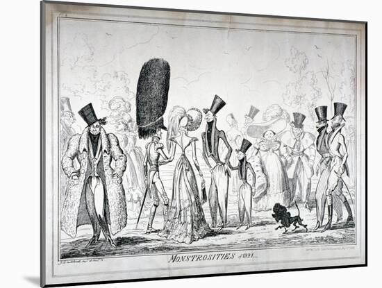 Monstrosities of 1821, 1835-George Cruikshank-Mounted Giclee Print