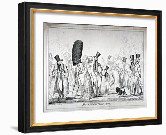 Monstrosities of 1821, 1835-George Cruikshank-Framed Giclee Print