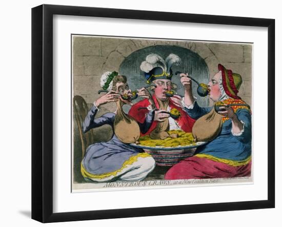 Monstrous Craws at a New Coalition Feast, Published by S.W. Fores in 1787-James Gillray-Framed Giclee Print