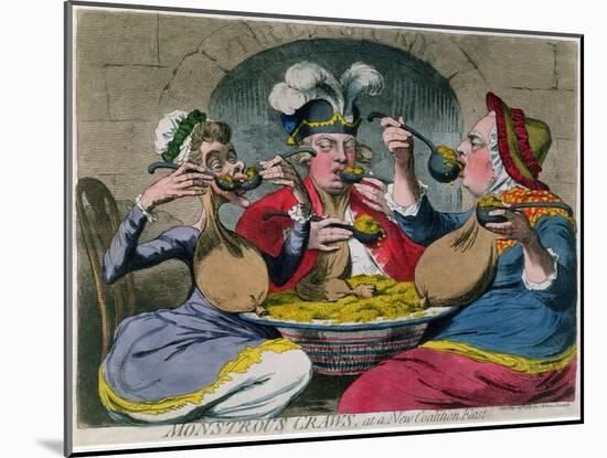 Monstrous Craws at a New Coalition Feast, Published by S.W. Fores in 1787-James Gillray-Mounted Giclee Print