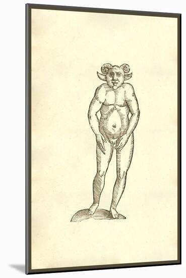 Monstrum Humanum Coribus Arietinis-Ulisse Aldrovandi-Mounted Art Print