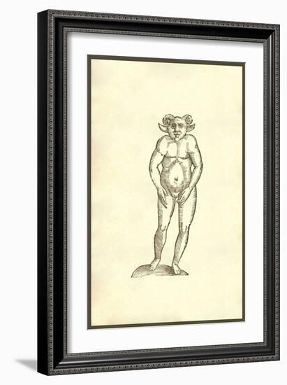 Monstrum Humanum Coribus Arietinis-Ulisse Aldrovandi-Framed Art Print