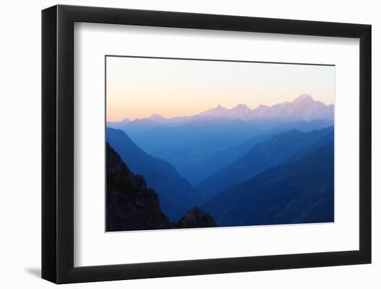 Mont Blanc, 4810M, at Sunset, Haute Savoie, Rhone Alpes, France, Europe-Christian Kober-Framed Photographic Print