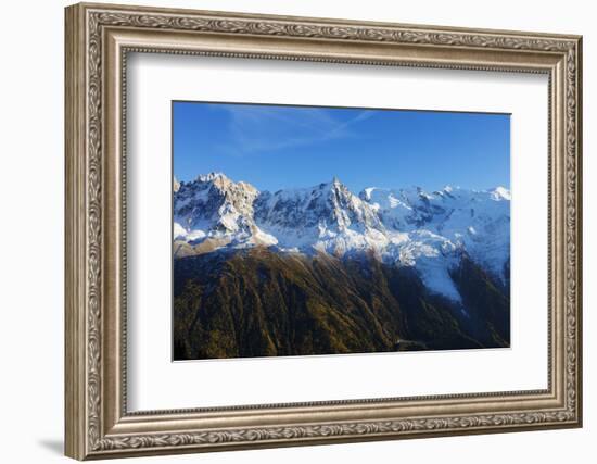 Mont Blanc, 4810m, autumn, Chamonix, Haute Savoie, Rhone Alpes, French Alps, France, Europe-Christian Kober-Framed Photographic Print