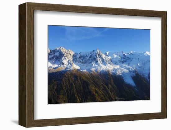 Mont Blanc, 4810m, autumn, Chamonix, Haute Savoie, Rhone Alpes, French Alps, France, Europe-Christian Kober-Framed Photographic Print