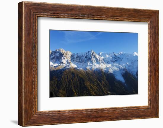 Mont Blanc, 4810m, autumn, Chamonix, Haute Savoie, Rhone Alpes, French Alps, France, Europe-Christian Kober-Framed Photographic Print