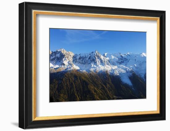 Mont Blanc, 4810m, autumn, Chamonix, Haute Savoie, Rhone Alpes, French Alps, France, Europe-Christian Kober-Framed Photographic Print