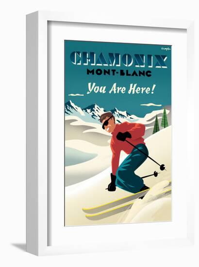 Mont Blanc, Chamonix, You Are Here!-Michael Crampton-Framed Art Print