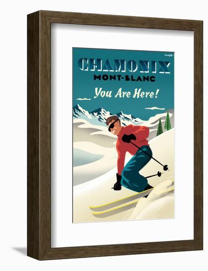 Mont Blanc, Chamonix, You Are Here!-Michael Crampton-Framed Art Print