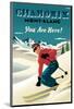 Mont Blanc, Chamonix, You Are Here!-Michael Crampton-Mounted Art Print