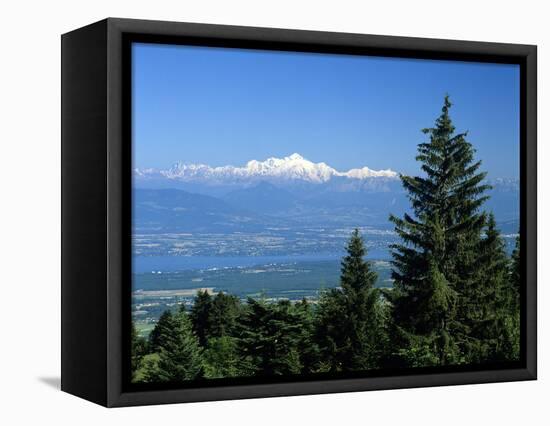 Mont Blanc Range Viewed from Col De La Faucille, Near Gex, Rhone Alpes, France, Europe-Stuart Black-Framed Premier Image Canvas