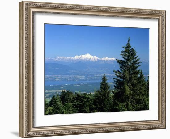 Mont Blanc Range Viewed from Col De La Faucille, Near Gex, Rhone Alpes, France, Europe-Stuart Black-Framed Photographic Print