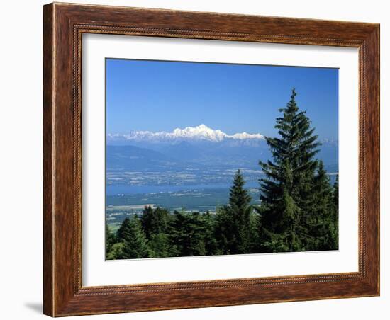 Mont Blanc Range Viewed from Col De La Faucille, Near Gex, Rhone Alpes, France, Europe-Stuart Black-Framed Photographic Print