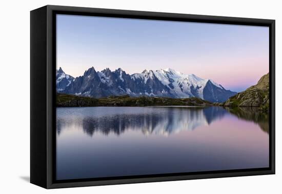Mont Blanc Reflected During Twilight in Lac Des Cheserys, Haute Savoie, French Alps, France-Roberto Moiola-Framed Premier Image Canvas