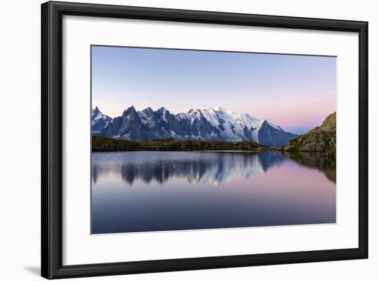 Mont Blanc Reflected During Twilight in Lac Des Cheserys, Haute Savoie, French Alps, France-Roberto Moiola-Framed Photographic Print