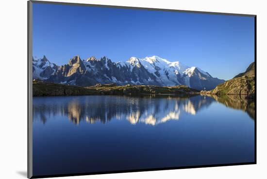 Mont Blanc, Top of Europe, Reflected During Sunrise in Lac Es Cheserys-Roberto Moiola-Mounted Photographic Print