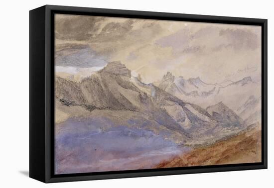 Mont Dauphiny, Near Chartreuse (W/C and Pencil on Paper)-John Ruskin-Framed Premier Image Canvas