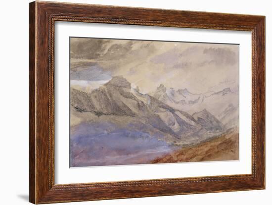 Mont Dauphiny, Near Chartreuse (W/C and Pencil on Paper)-John Ruskin-Framed Giclee Print