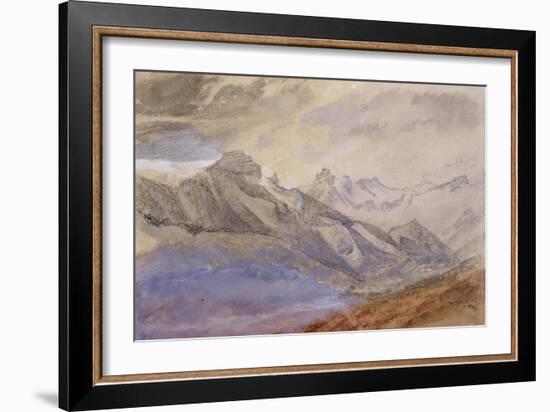 Mont Dauphiny, Near Chartreuse (W/C and Pencil on Paper)-John Ruskin-Framed Giclee Print