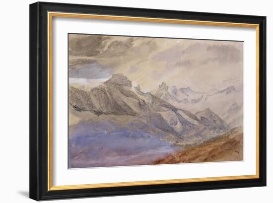 Mont Dauphiny, Near Chartreuse (W/C and Pencil on Paper)-John Ruskin-Framed Giclee Print