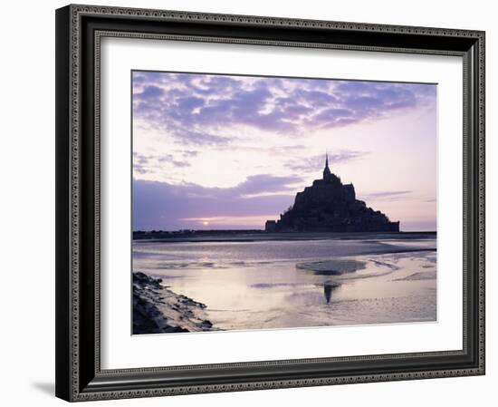 Mont Saint-Michel at Sunset, Unesco World Heritage Site, La Manche Region, Basse Normandie, France-Roy Rainford-Framed Photographic Print